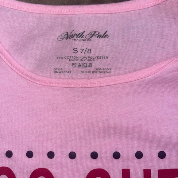 “Too Cute For The Naughty List” top for girls Size 7/8 - Picture 3 of 4